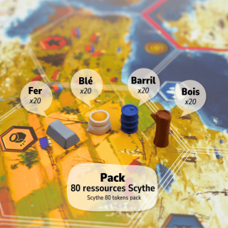 Scythe Pack 80 tokens Wheat x20 - Wood x20 - Iron x20 - Barrels x20
