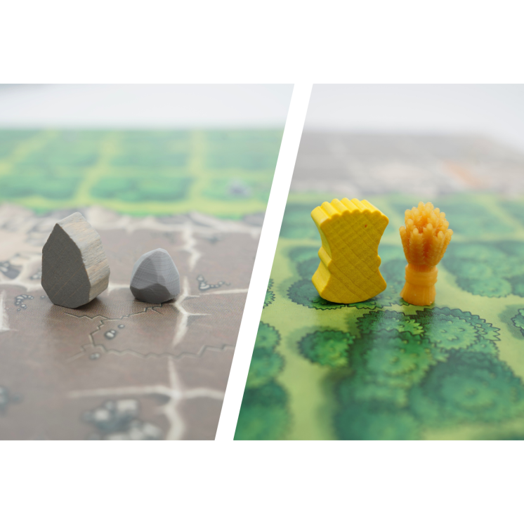 Pack Caverna 145 ressources Blé x40 - Bois x45 - Citrouille x35 - Pierre x25