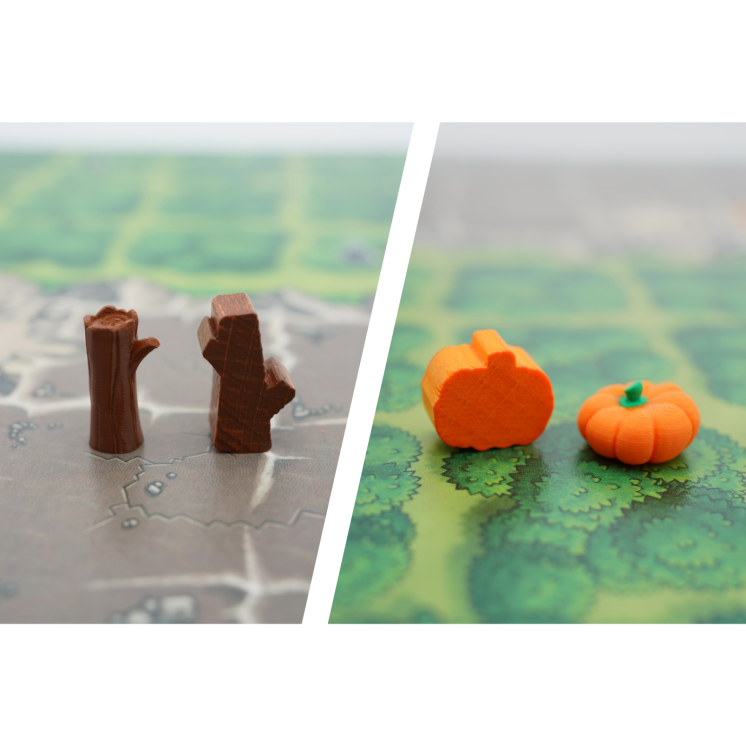 Caverna Pack 145 tokens Wheat x40 - Wood x45 - Pumpkin x35 - stone x25