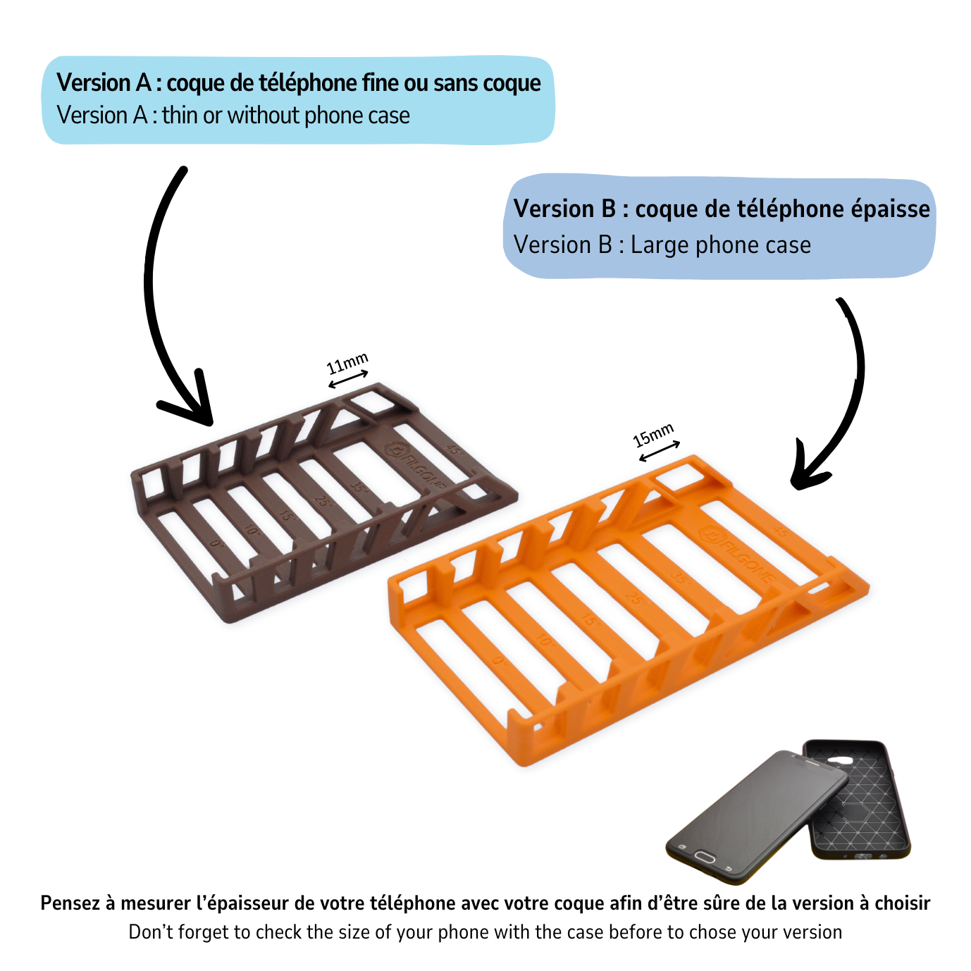 Support Téléphone Angles Extrêmes - 6 Inclinaisons