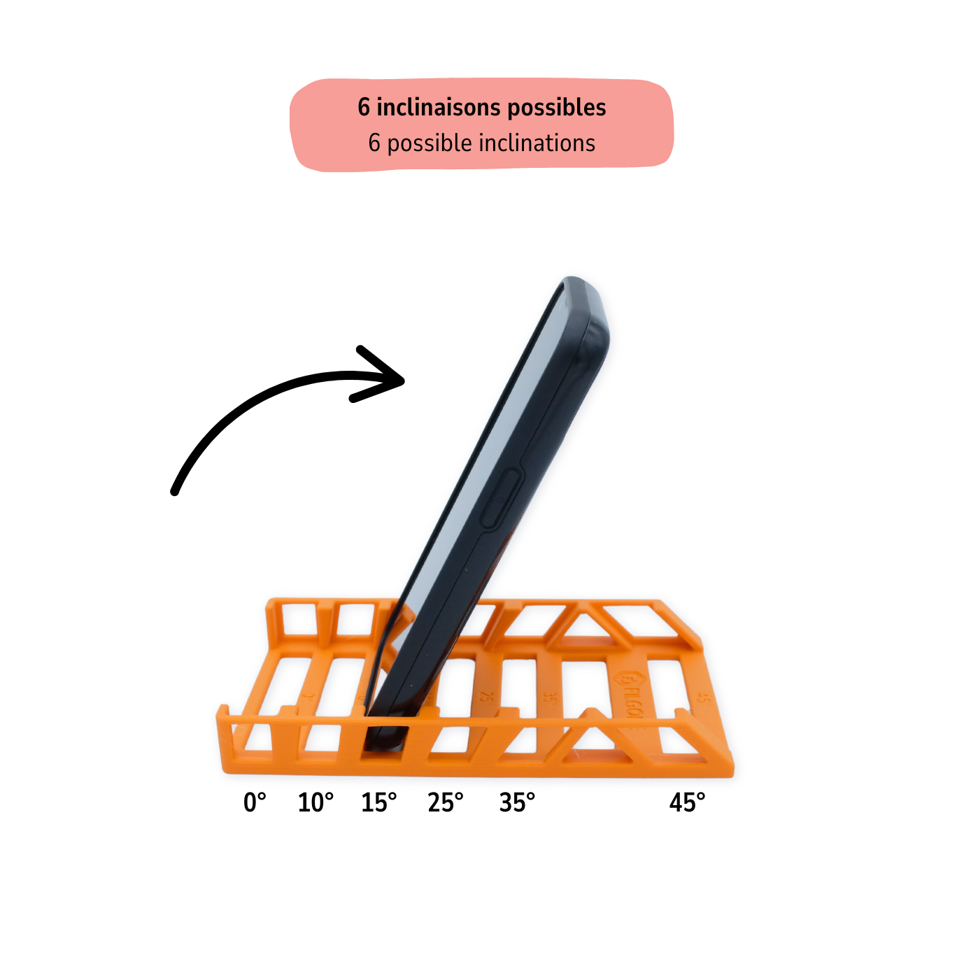 Support Téléphone Angles Extrêmes - 6 Inclinaisons