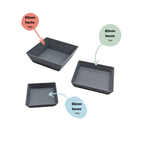 Coupelles empilables plusieurs formats 80 mm  haute ou basse et 65 mm basse.