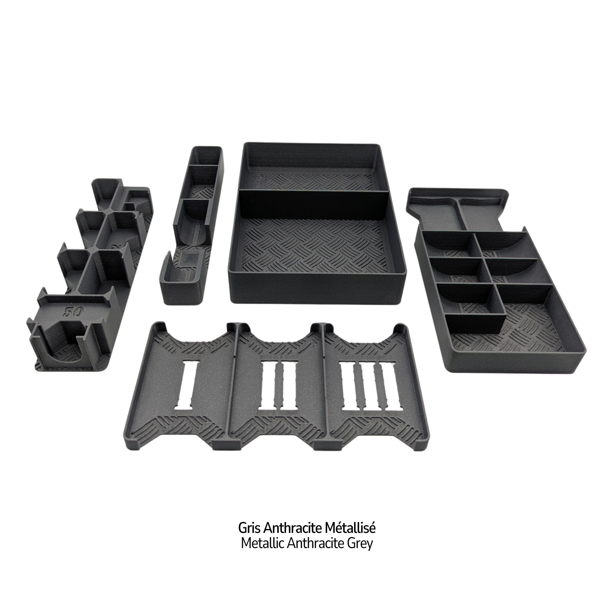 Insert de rangement Galaxy Trucker - gris anthracite métallisé - immersion dans l'univers du jeu  avec votre truck de l'espace.