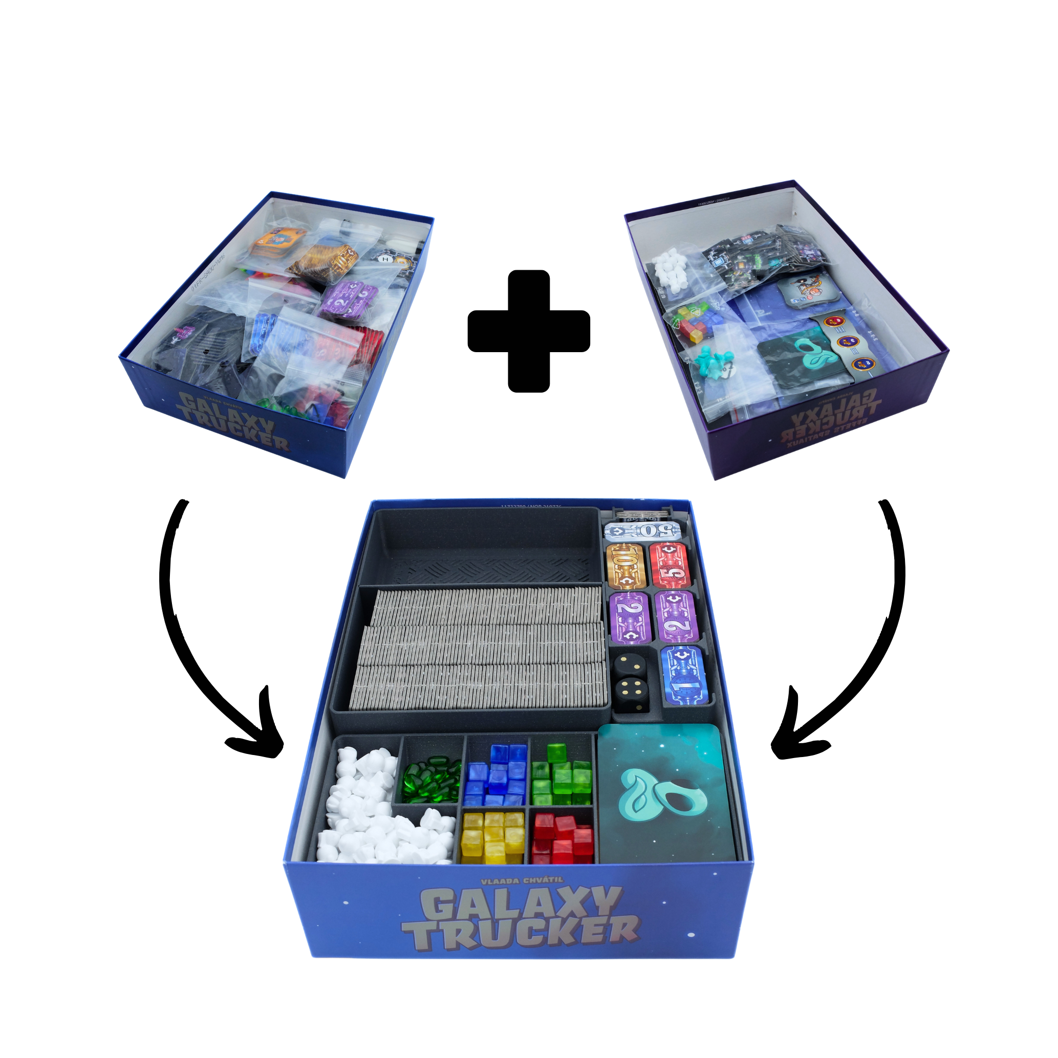 Marre du vrac et des sachets multiples? Rangez votre jeu Galaxy trucker et gagnez du temps de mise en place!