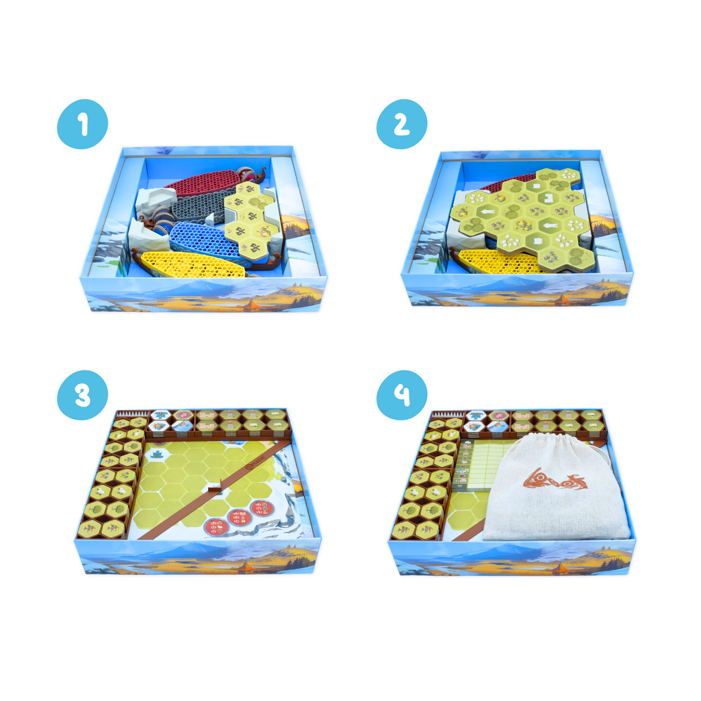 Rangement simple à comprendre pour une boîte parfaitement rangée que l'on peu retourner sur son étagère et transporter sereinement.