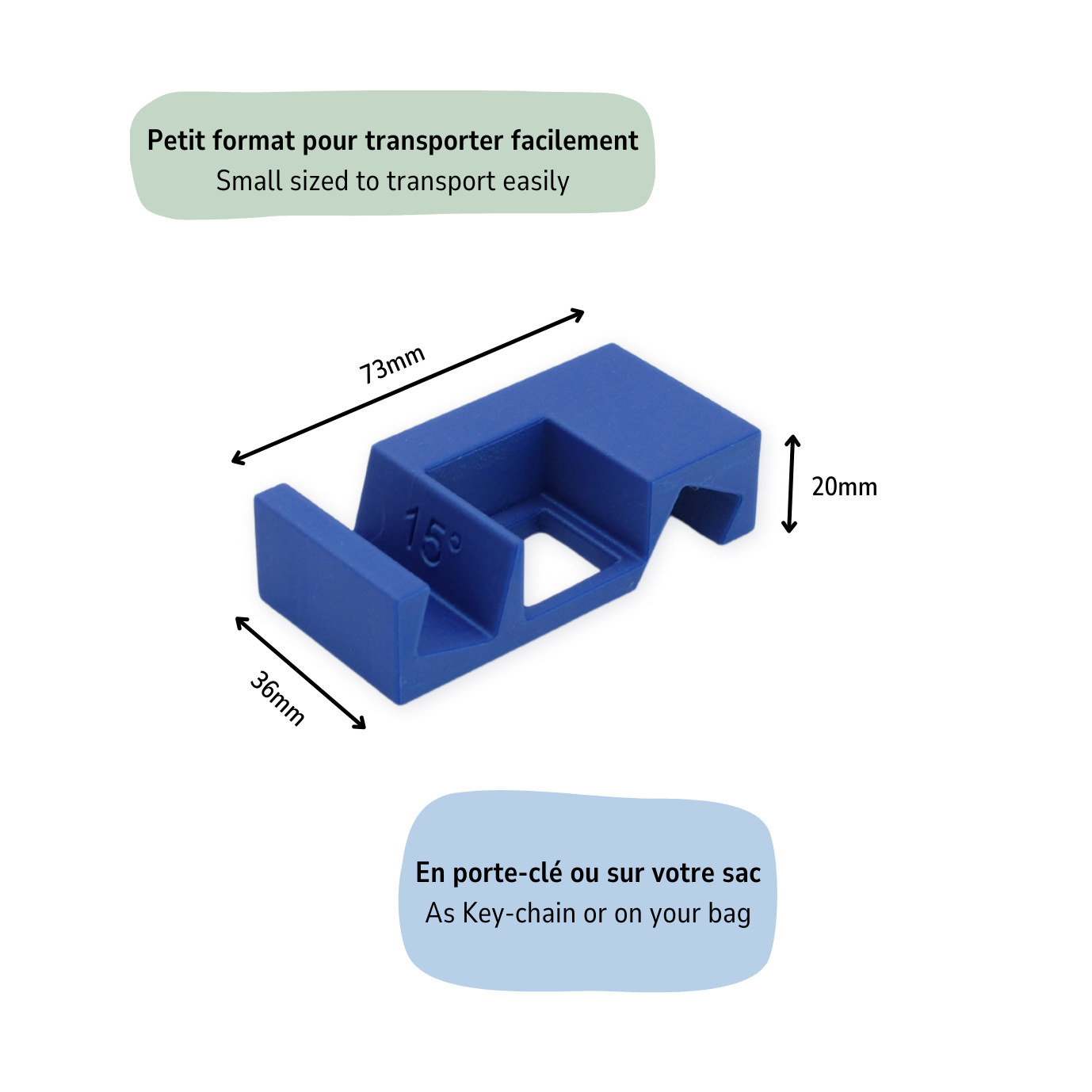 Petit porte téléphone - format compact pour le transporter partout en porte-clés ou sur un sac.