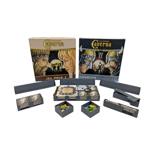 Insert de rangement compatible pour le jeu Caverna Caverne contre Caverne (duel) et son extension. 